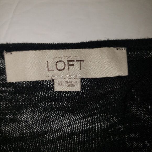 THE LOFT Open Front Black Cardigan Sweater Womens Size XL - Picture 4 of 6